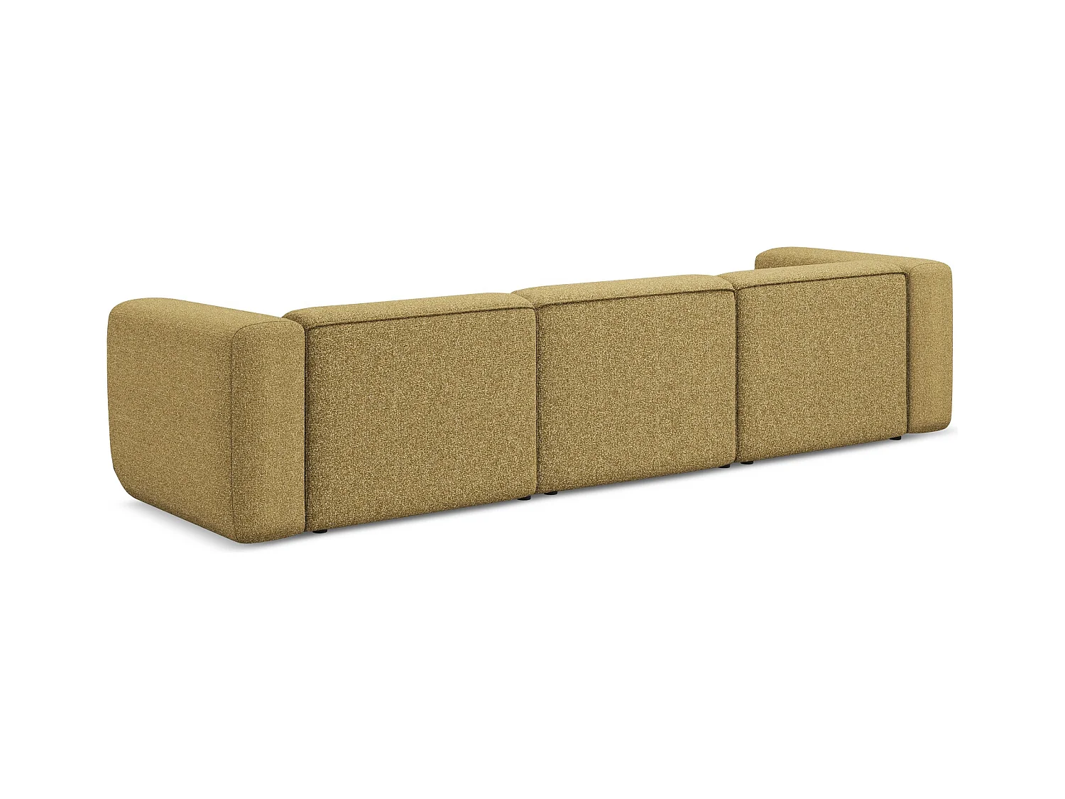 Canapé modulable 4 places en tissu texturé - moutarde - EKAHI