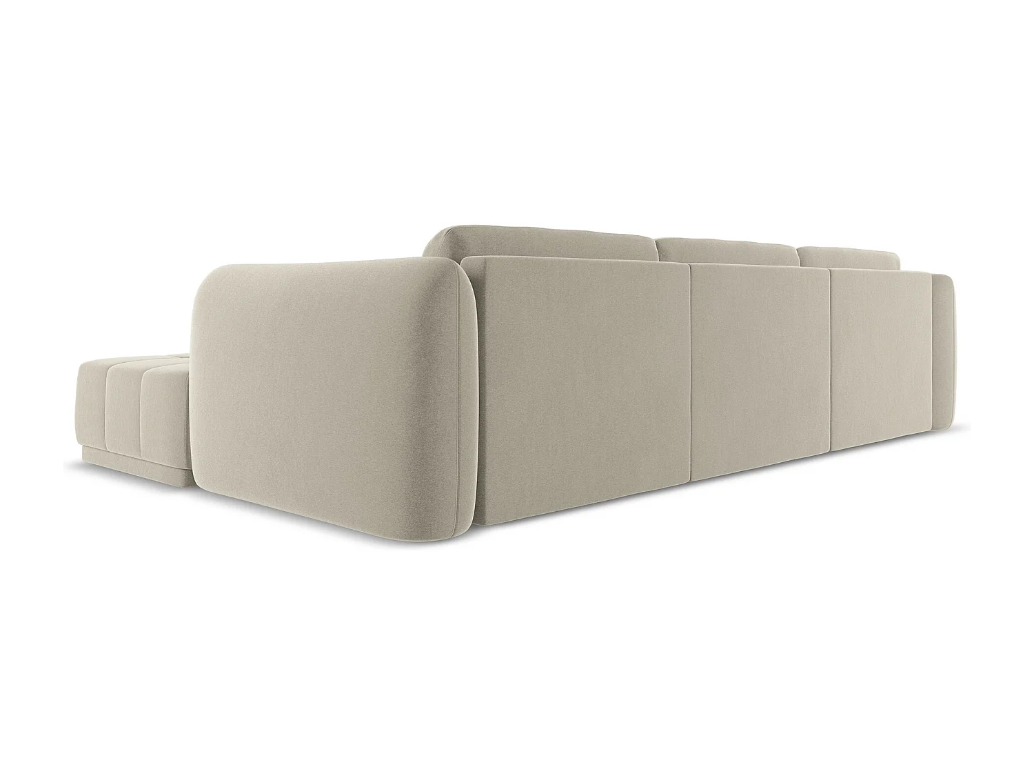 Narożnik prawostronny - z tkaniny welwetowej - perłowy - HOKU