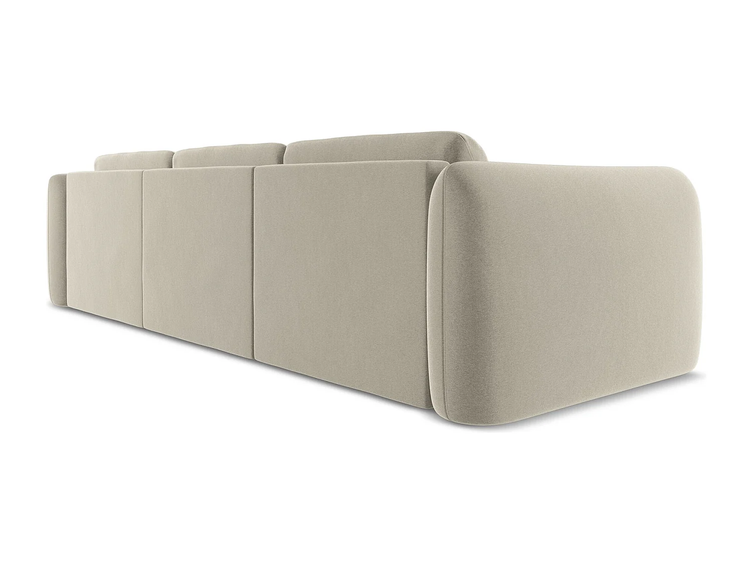 Narożnik prawostronny - z tkaniny welwetowej - perłowy - HOKU