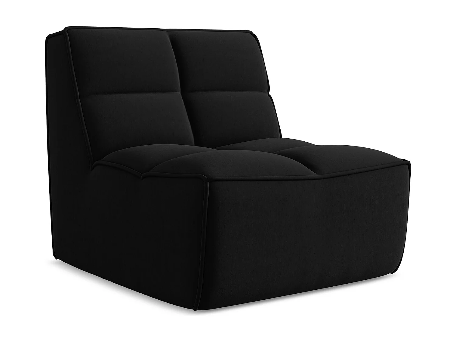 Fauteuil pour canapé modulable en velours - noir - KALAI