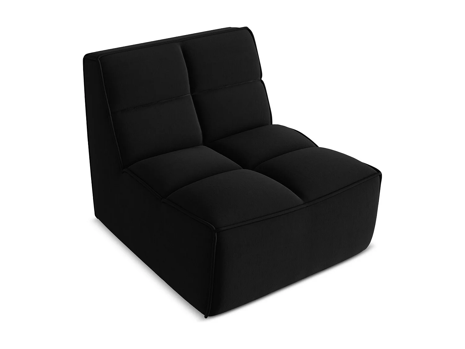 Fauteuil pour canapé modulable en velours - noir - KALAI