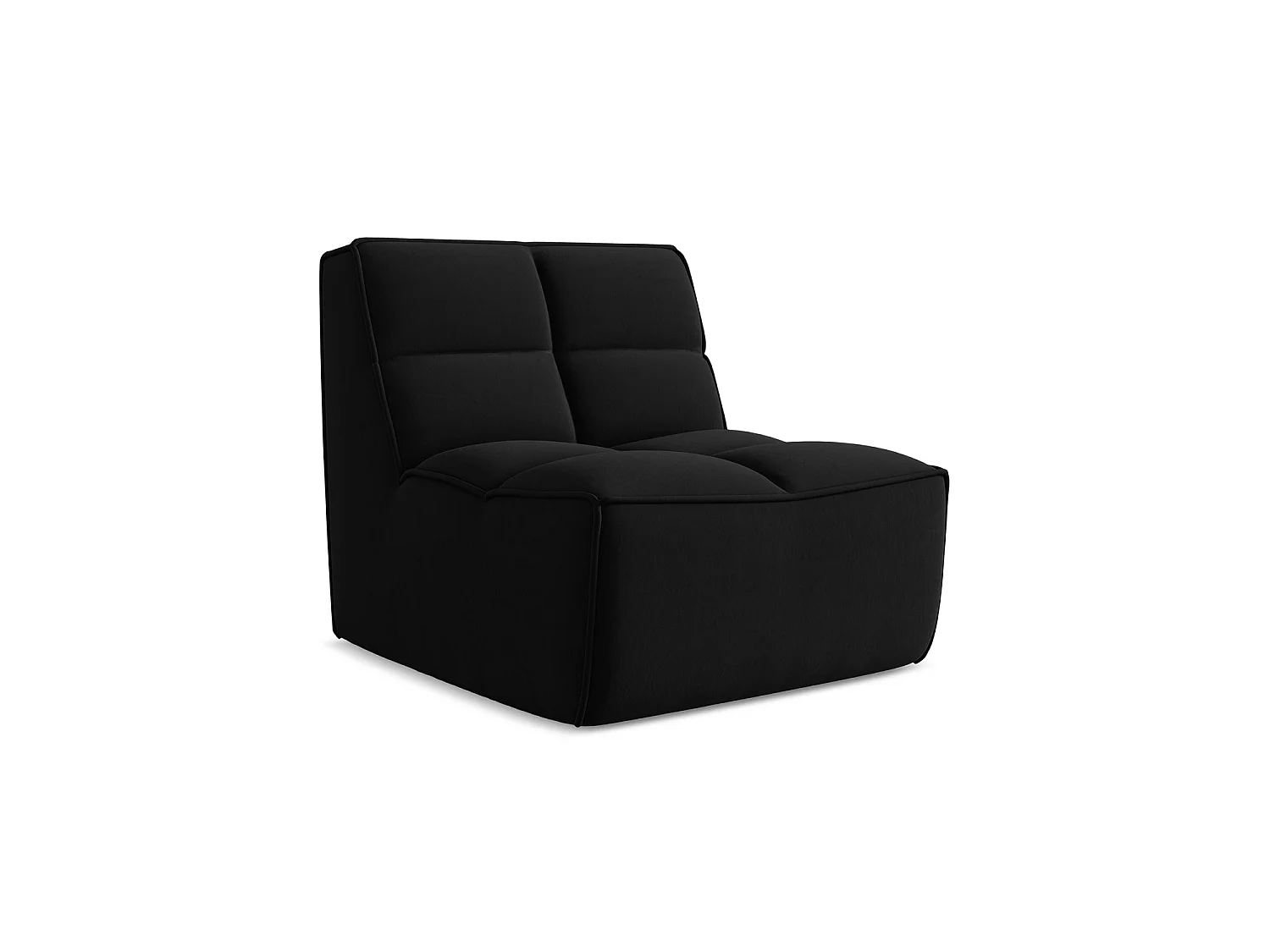 Bankmodule midden van zwart velours - BELLUNO
