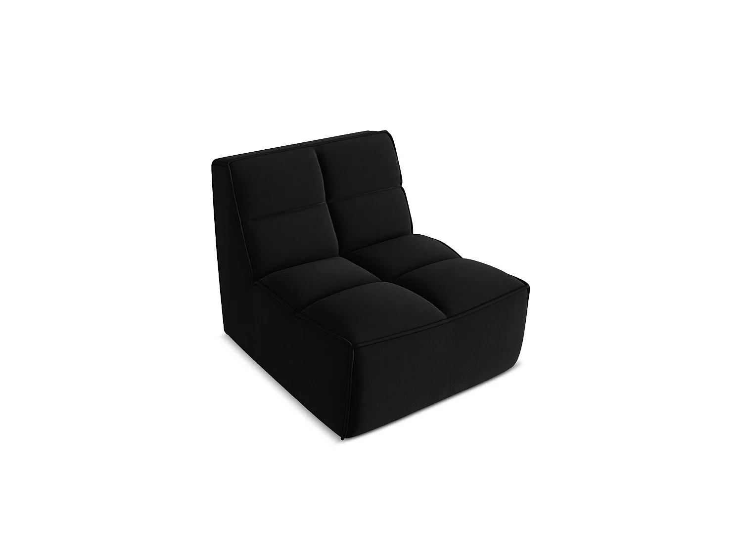 Bankmodule midden van zwart velours - BELLUNO