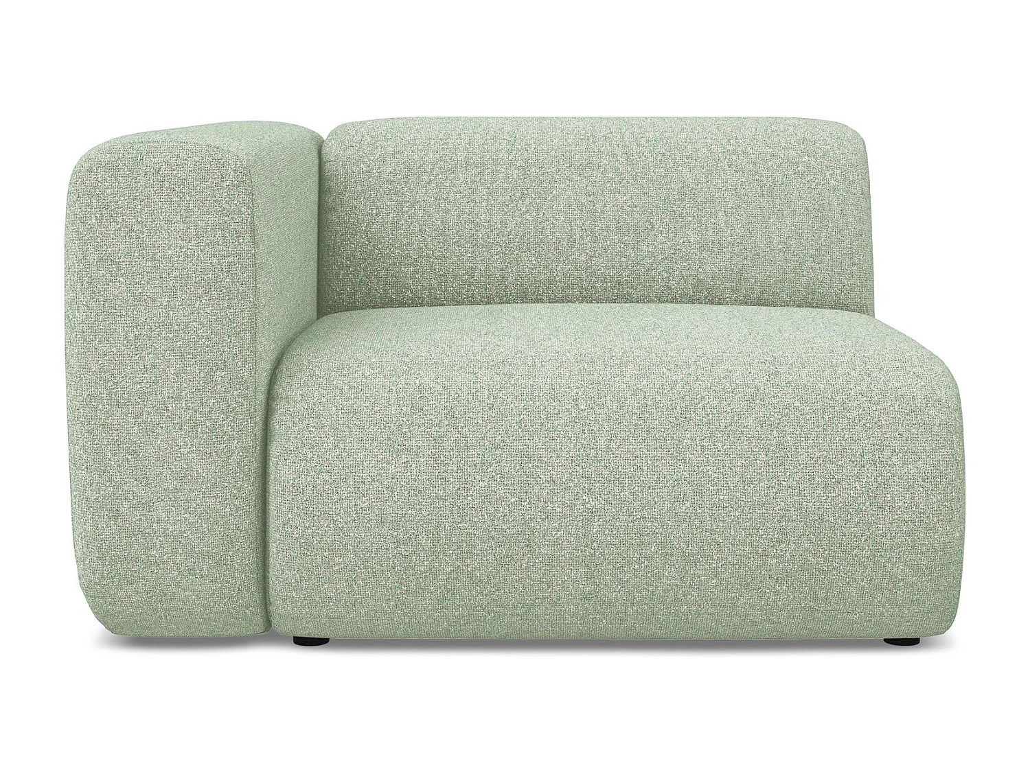 Module avec accoudoirs gauche en tissu texturé - vert clair - EKAHI