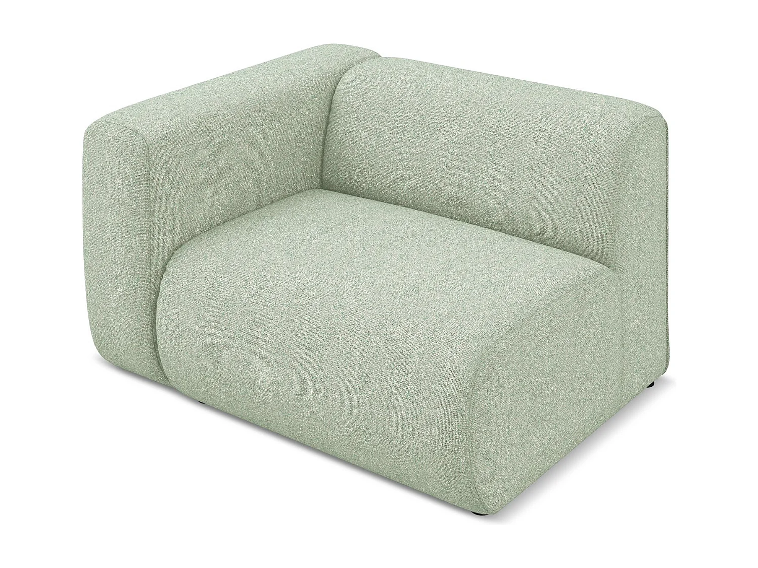 Module avec accoudoirs gauche en tissu texturé - vert clair - EKAHI