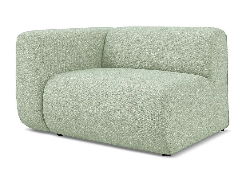 Module avec accoudoirs gauche en tissu texturé - vert clair - EKAHI