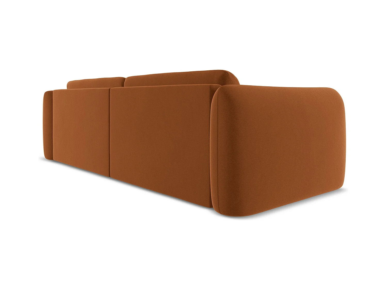 Canapé 4 places en velours - terre cuite - HOKU