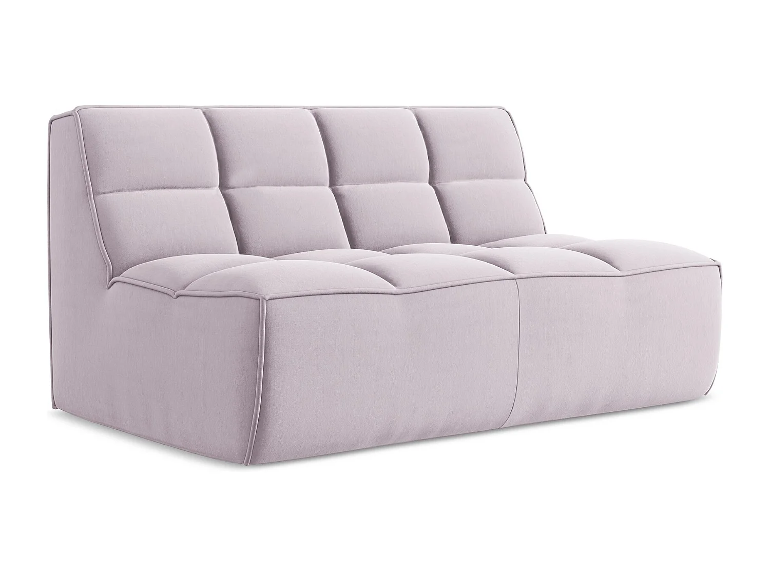 Tweezits modulaire bank van lavendel velours - KALAI