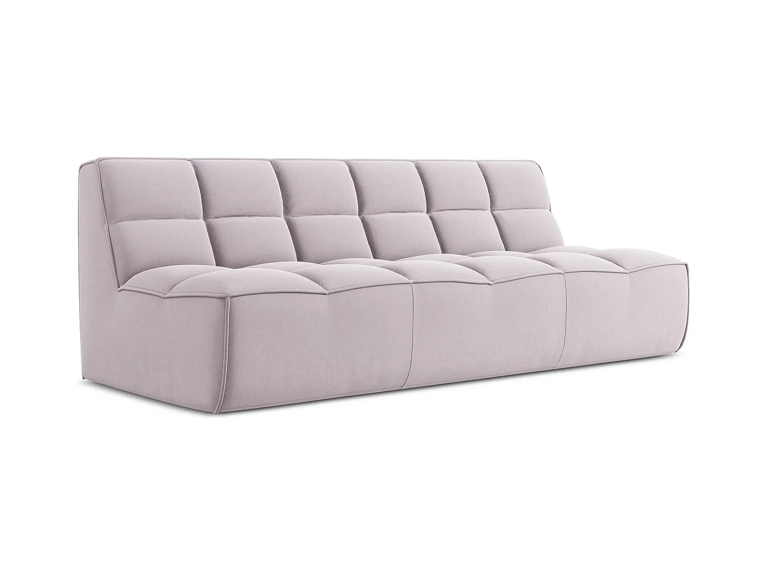 Modulares 3-Sitzer Sofa - - Samt - Lavendel - KALAI