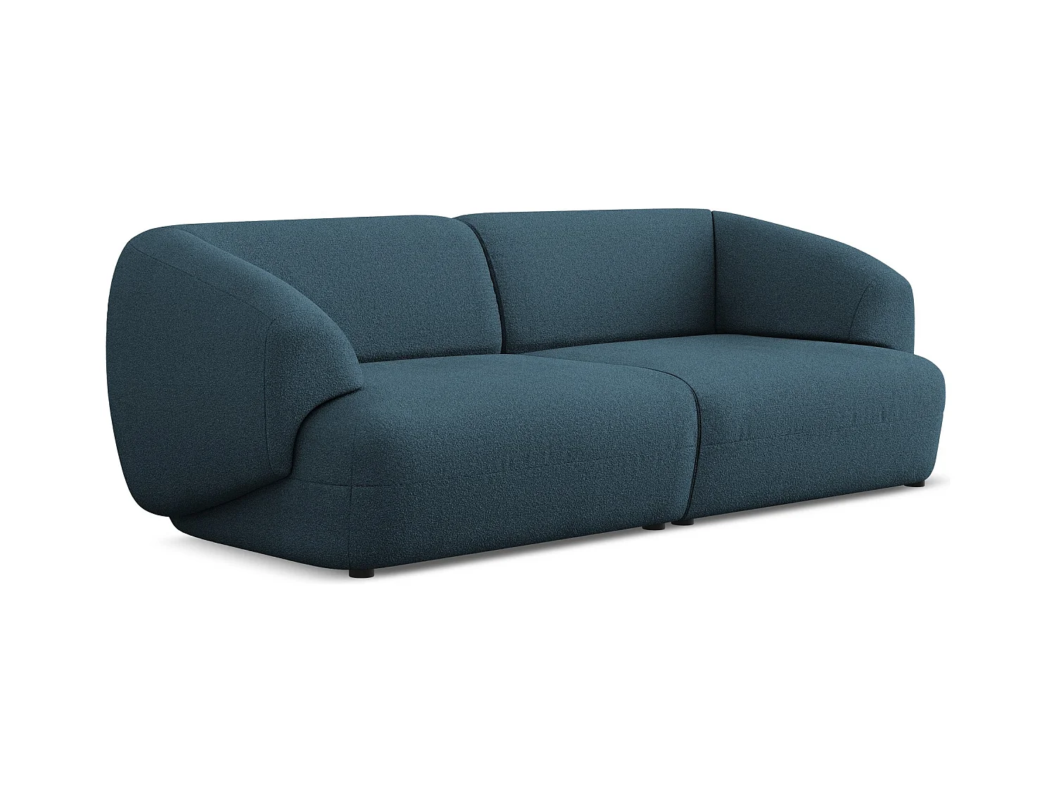 Modulares 4-Sitzer Sofa - - Bouclé - Königsblau - MOANA
