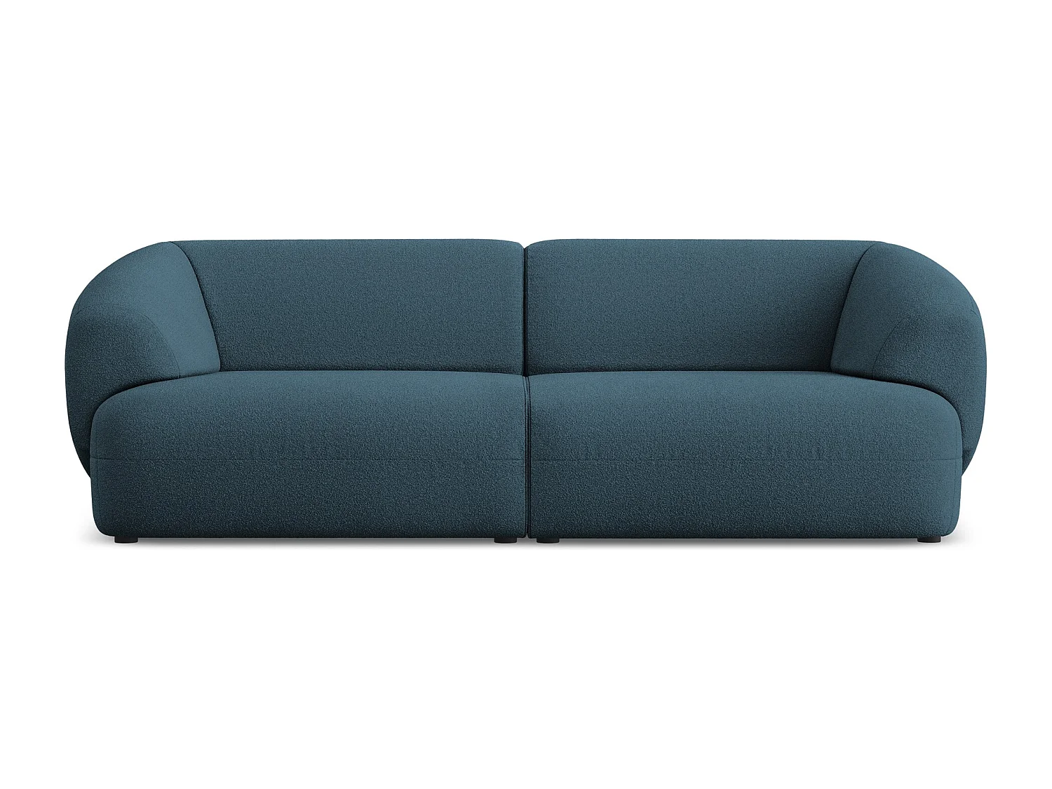 Canapé modulable 4 places en tissu bouclette - bleu royal - MOANA