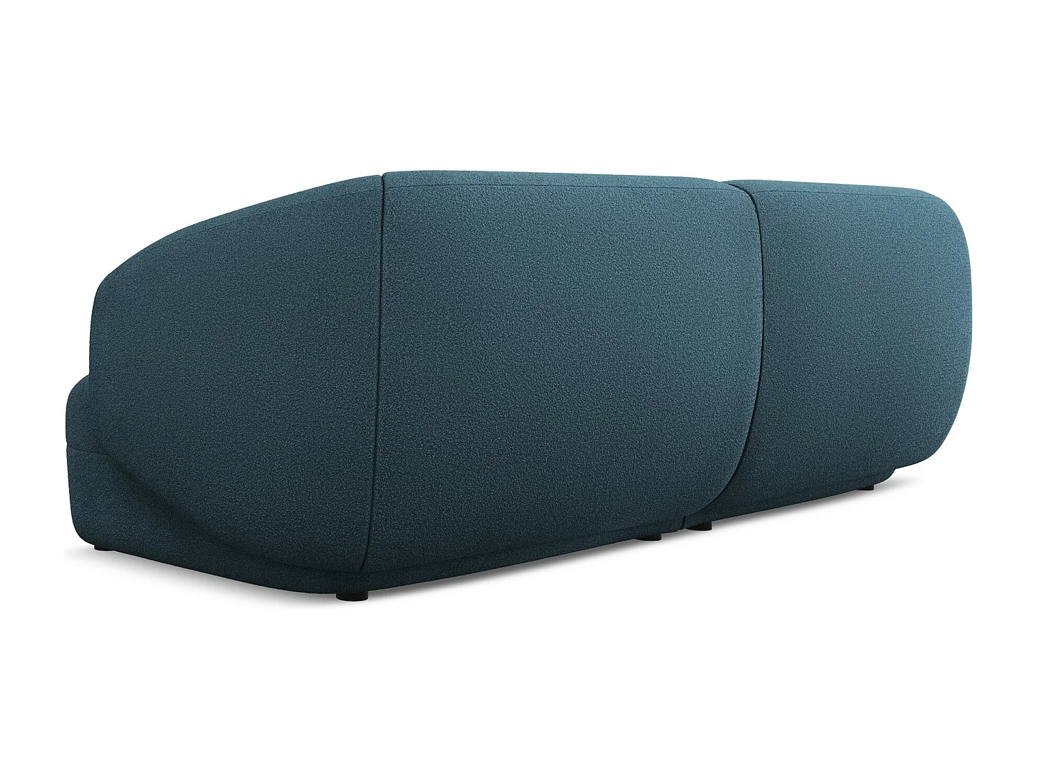 Canapé modulable 4 places en tissu bouclette - bleu royal - MOANA