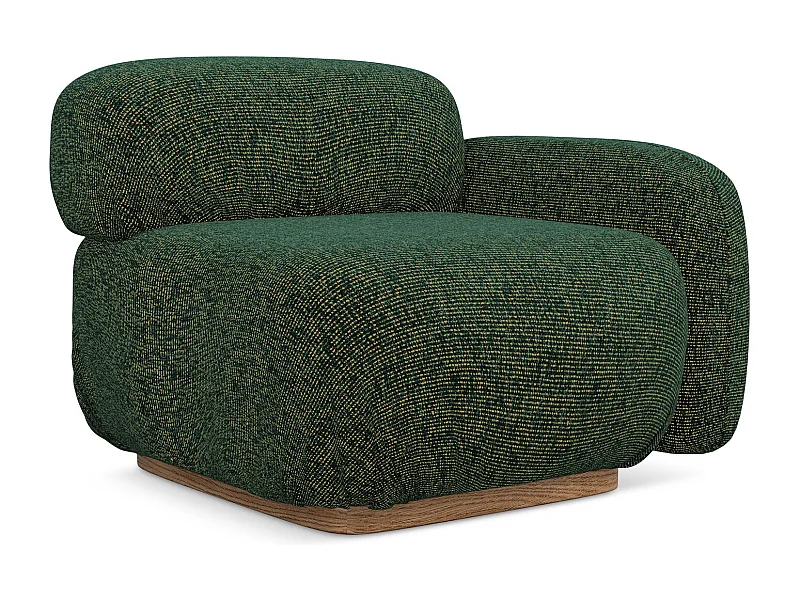 Module avec accoudoirs droit en tissu texturé - vert - AILANI