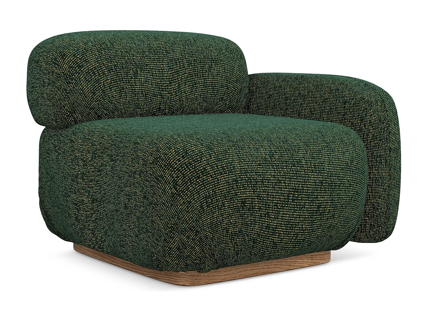 Module avec accoudoirs droit en tissu texturé - vert - AILANI