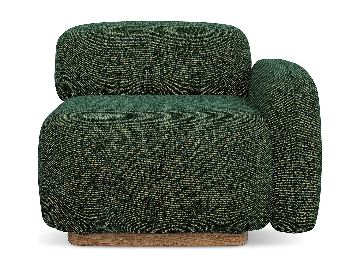 Module avec accoudoirs droit en tissu texturé - vert - AILANI