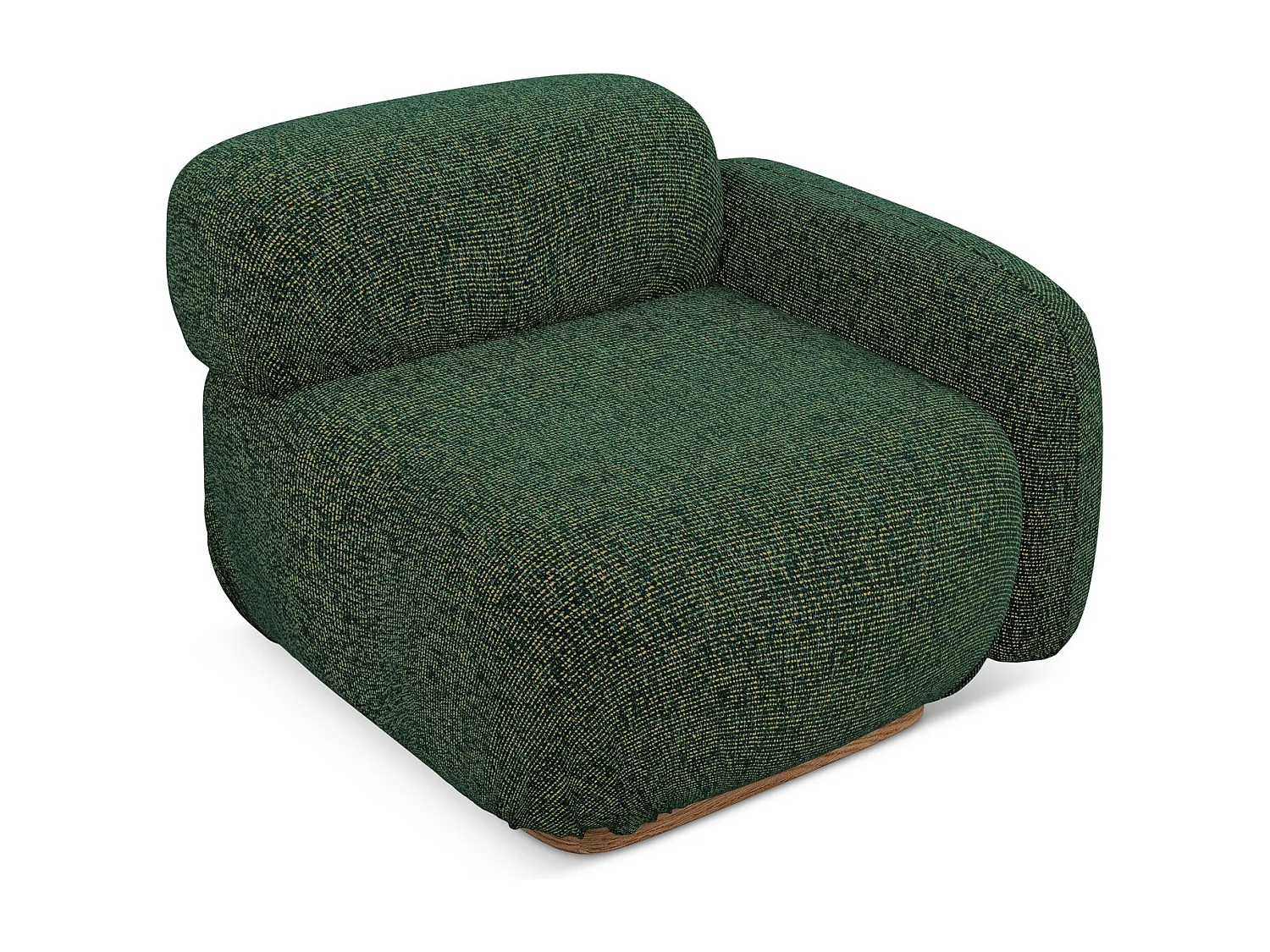 Module avec accoudoirs droit en tissu texturé - vert - AILANI