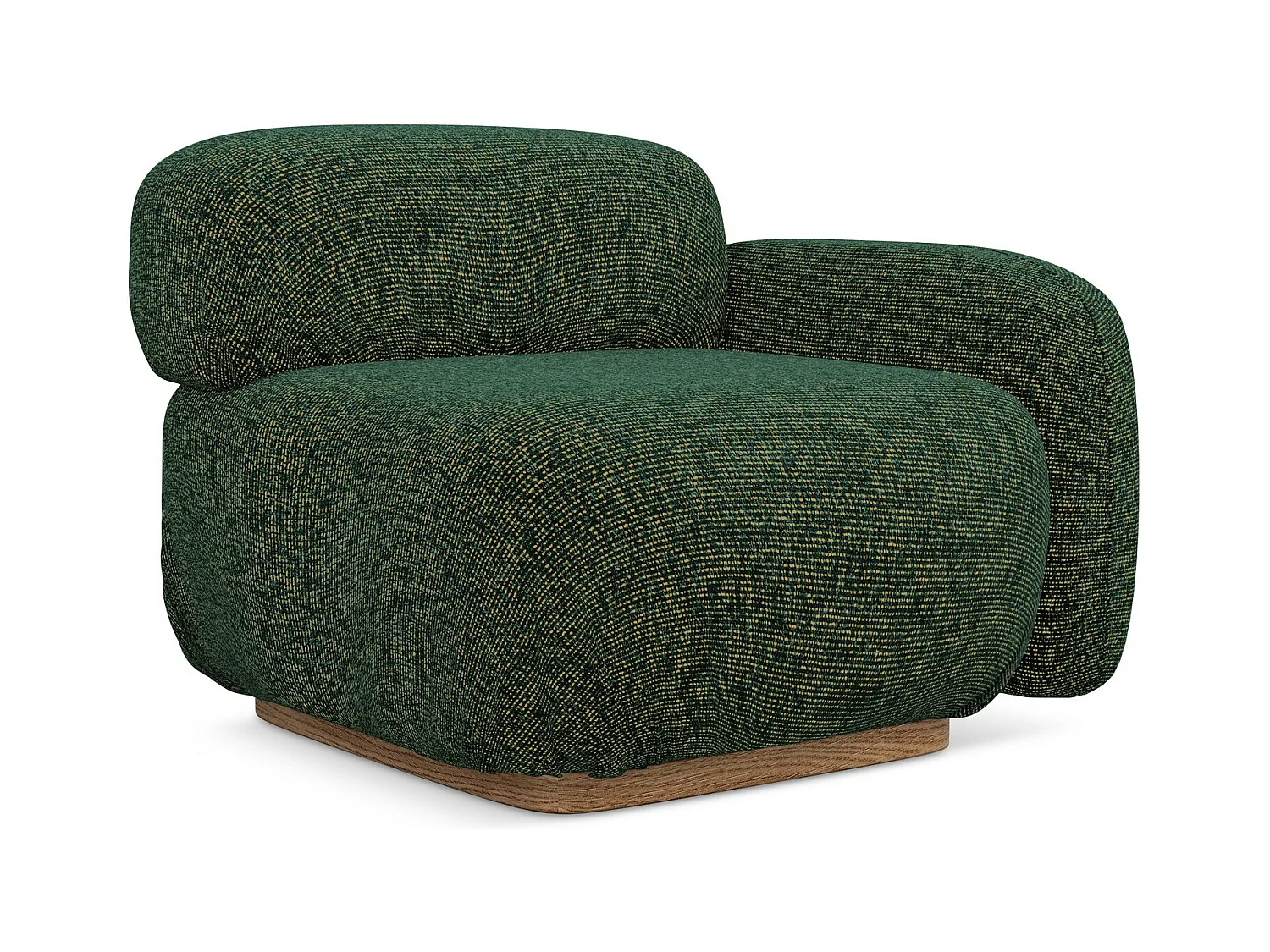 Module avec accoudoirs droit en tissu texturé - vert - AILANI