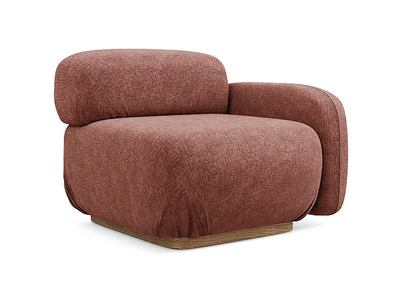 Moduł z podłokietnikiem prawy - z tkaniny szenilowej - brudny róż - AILANI