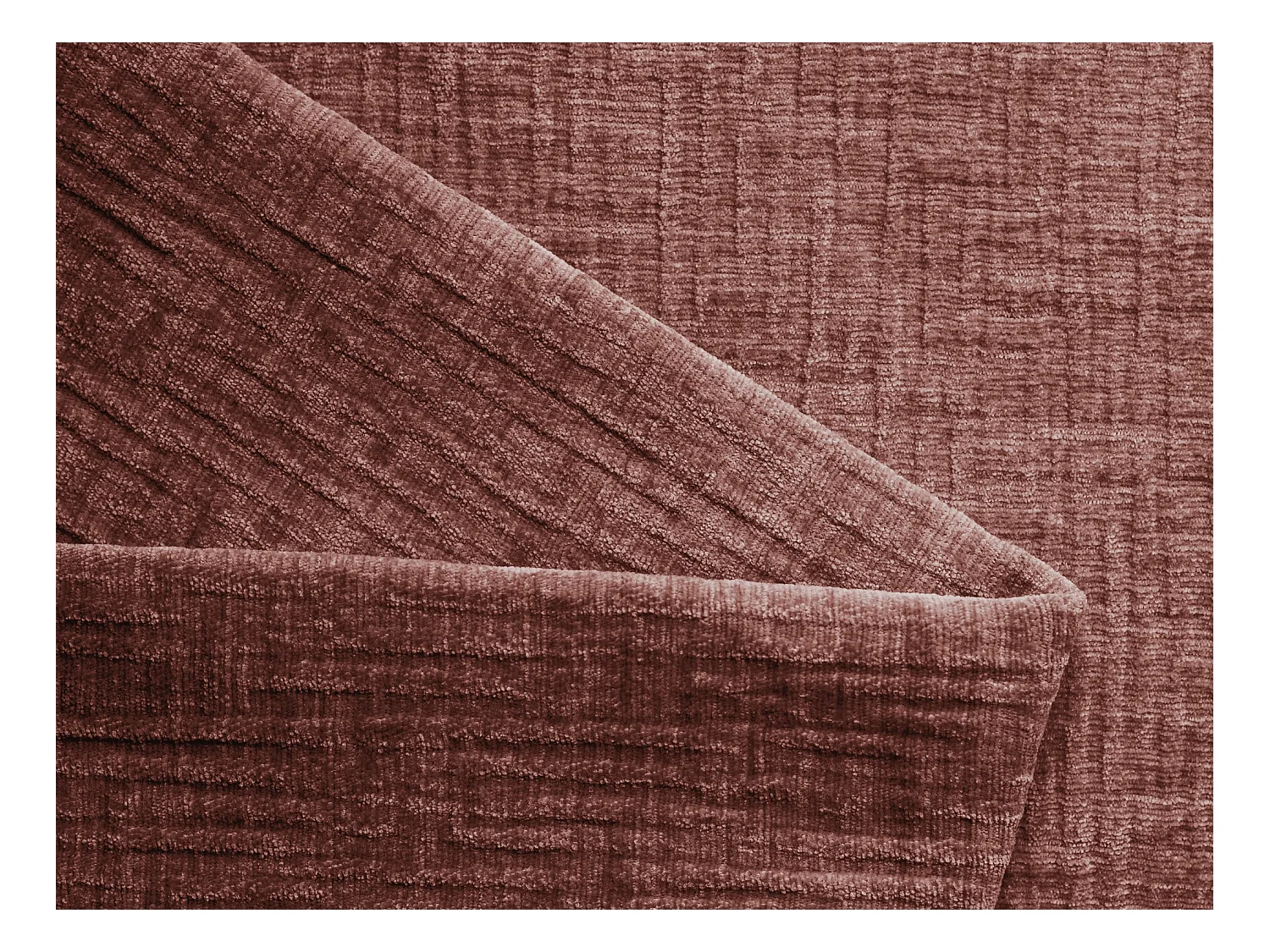 Module avec accoudoirs droit en tissu chenille - rose sourd - AILANI