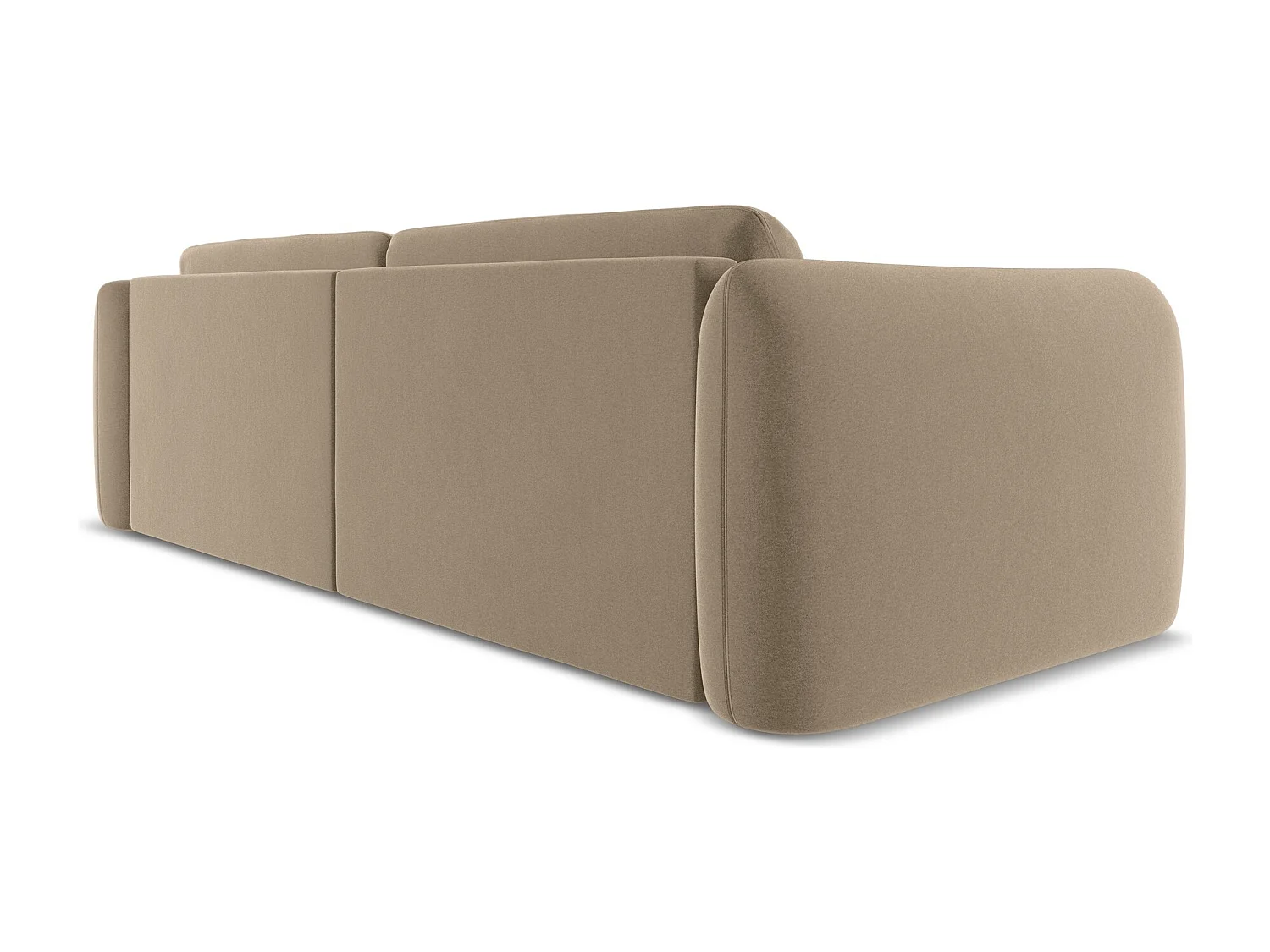 Vierzitsbank van lichtbeige velours - HOKU