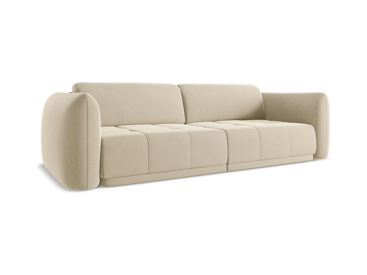 4-Sitzer Sofa - - Samt - Hell beige - HOKU