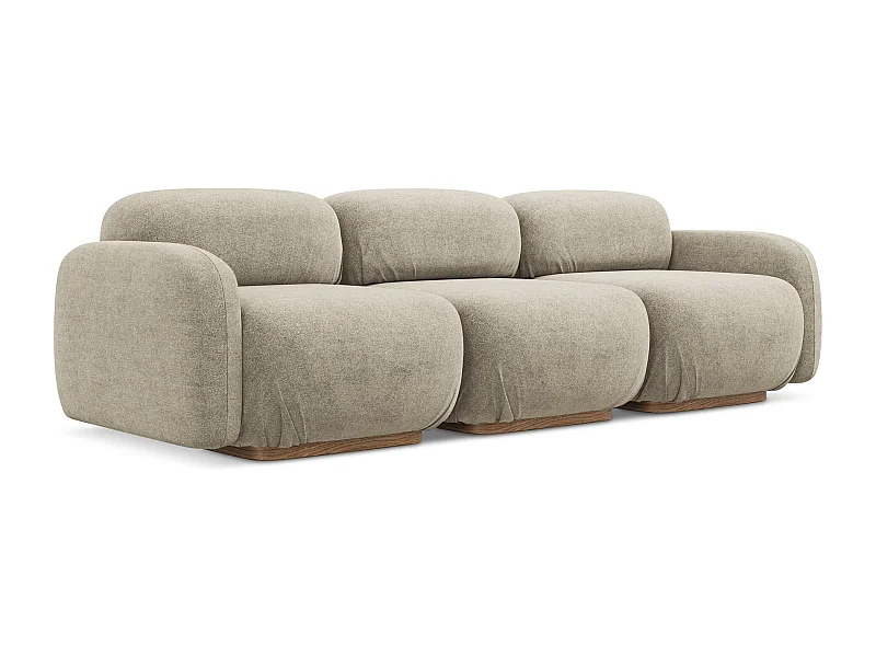 Vierzits modulaire bank van beige bouclé - AILANI