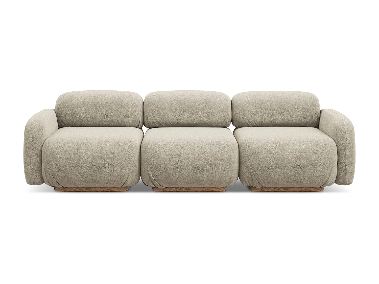 Sofá modular 4 lugares em tecido bouclé bege - AILANI