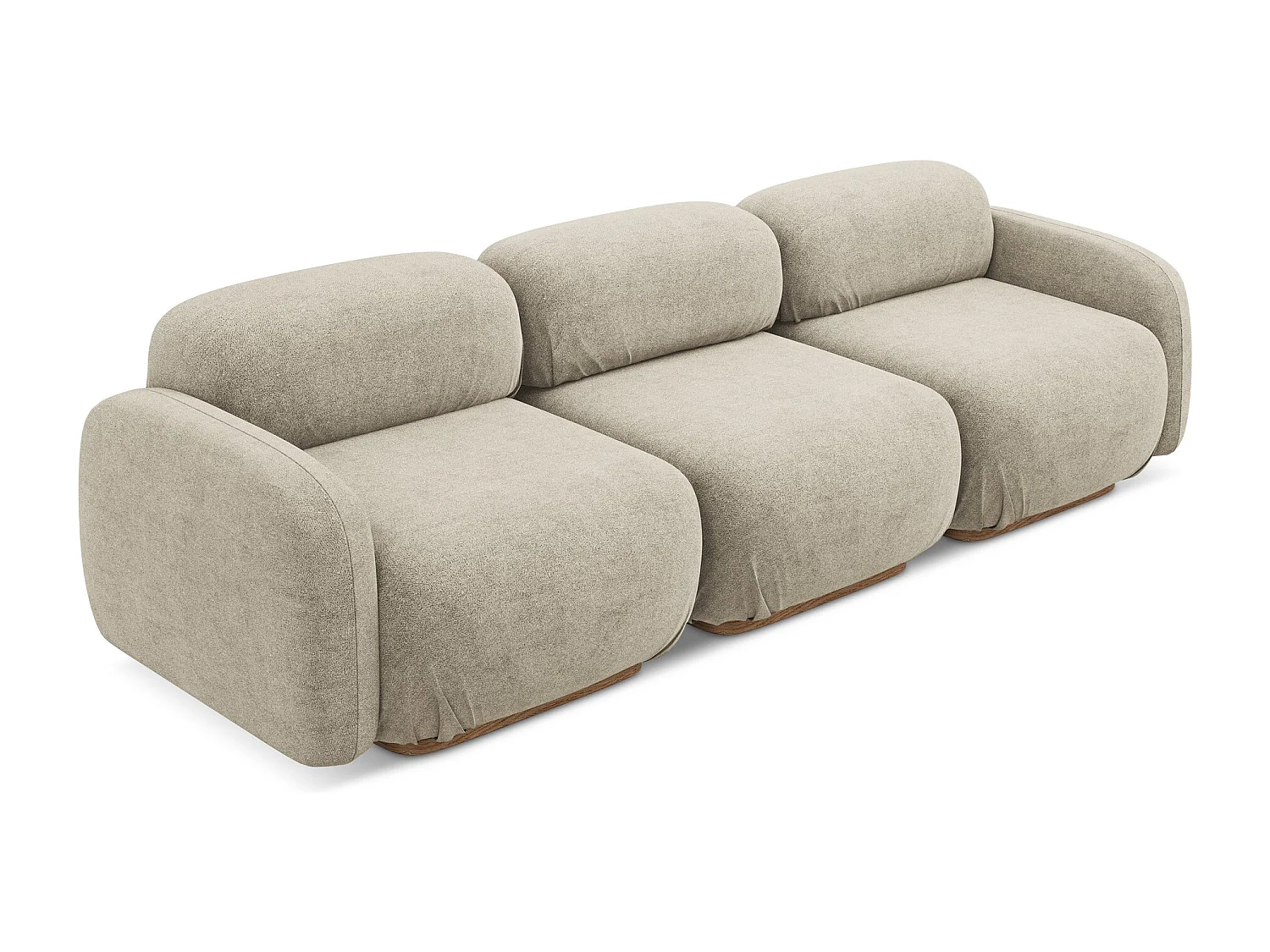 Sofá modular 4 lugares em tecido bouclé bege - AILANI