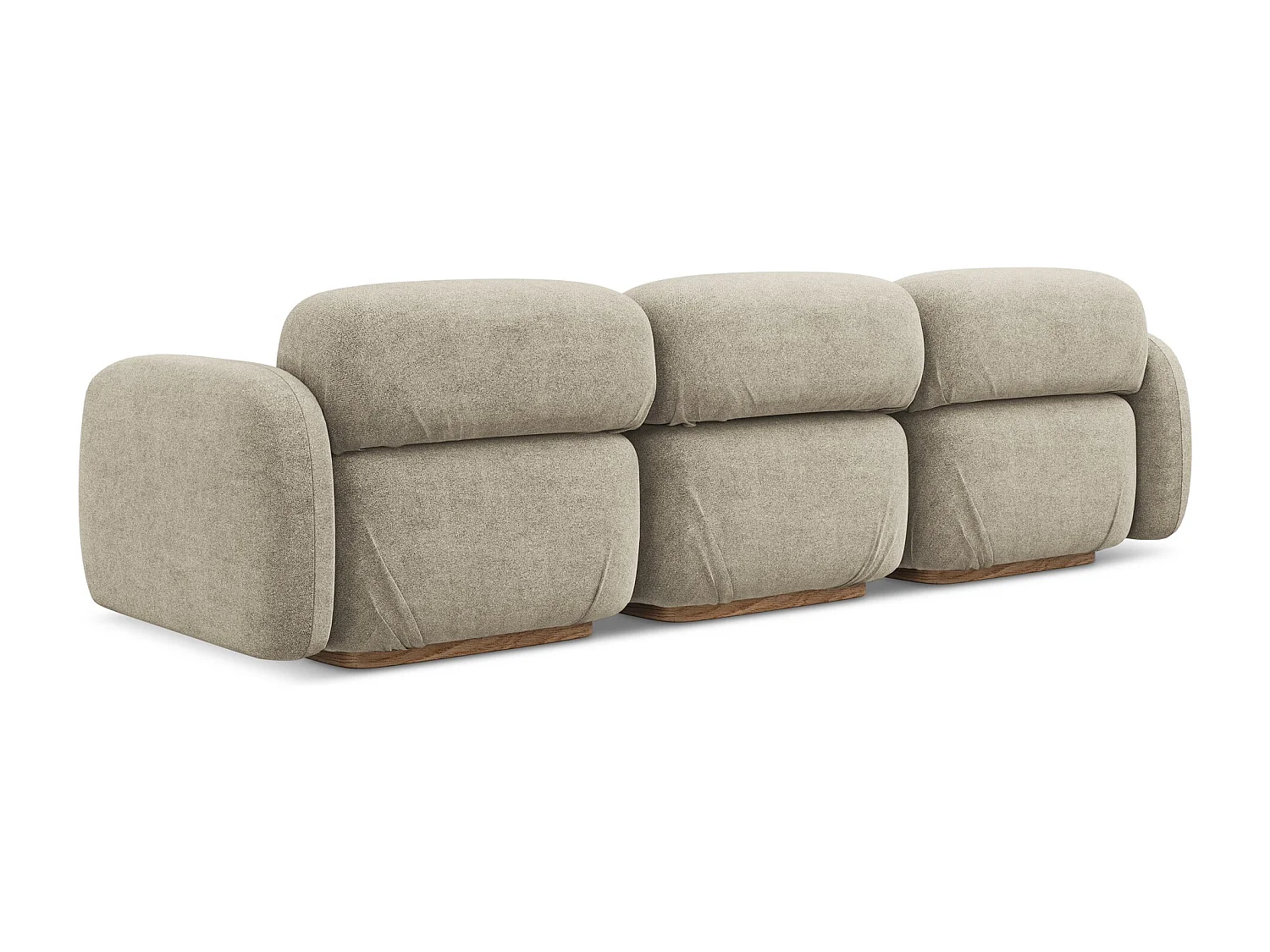 Sofá modular 4 lugares em tecido bouclé bege - AILANI