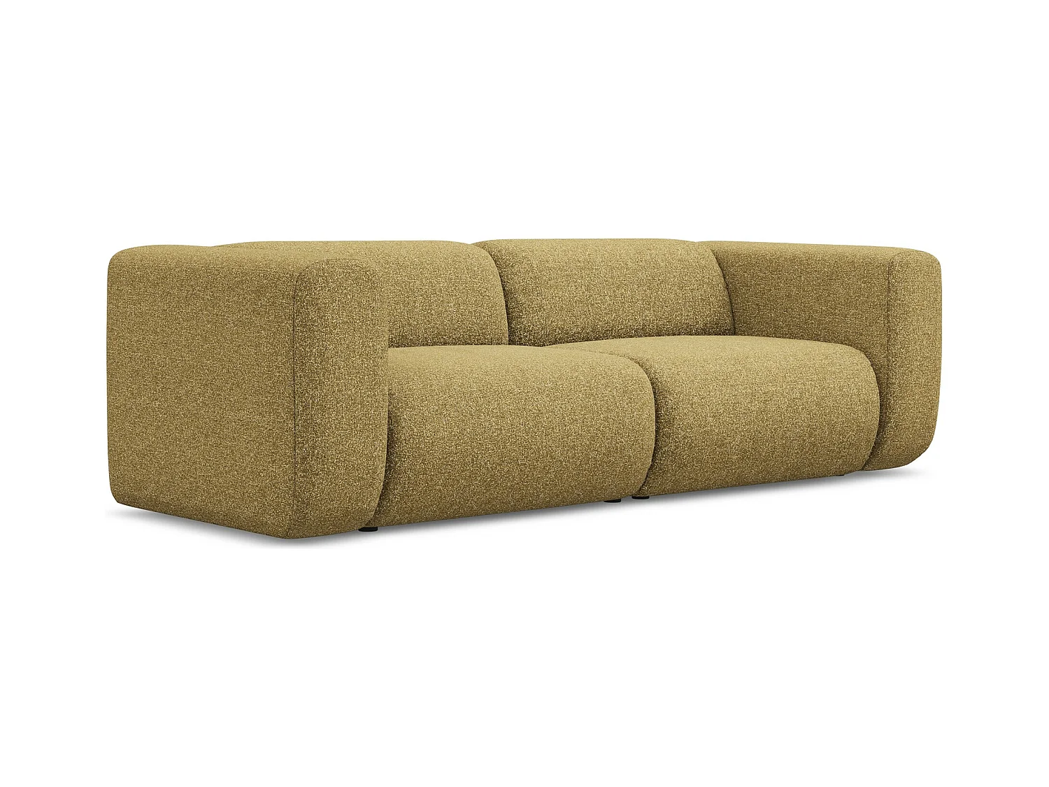 Canapé modulable 3 places en tissu texturé - moutarde - EKAHI