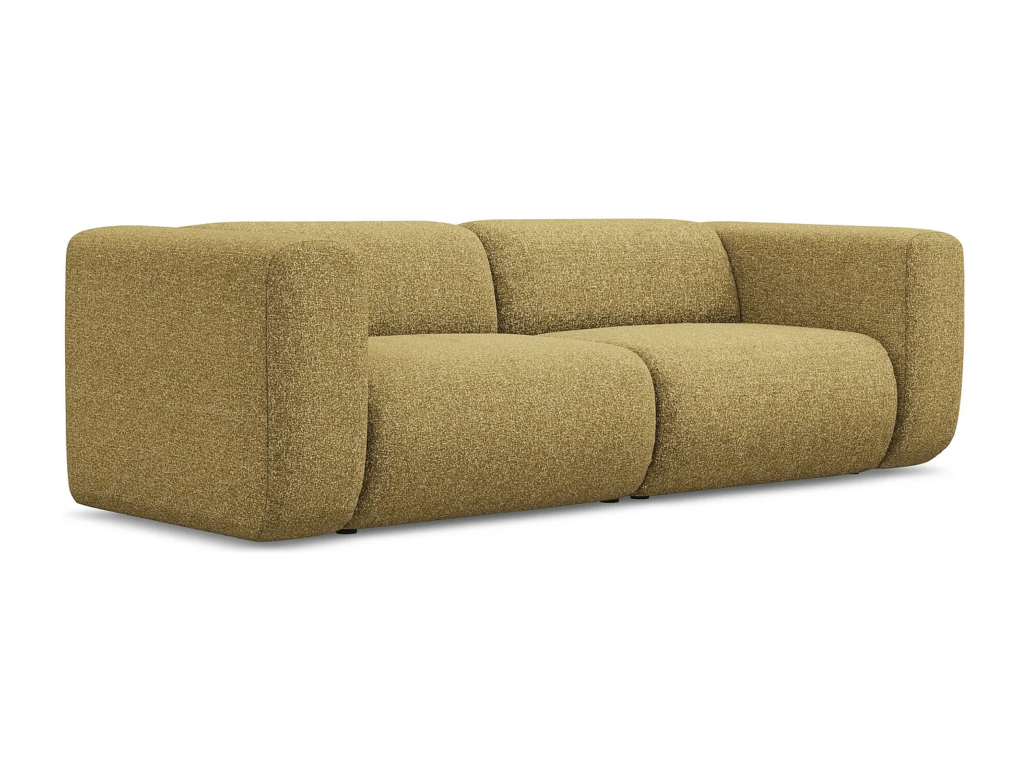 Canapé modulable 3 places en tissu texturé - moutarde - EKAHI