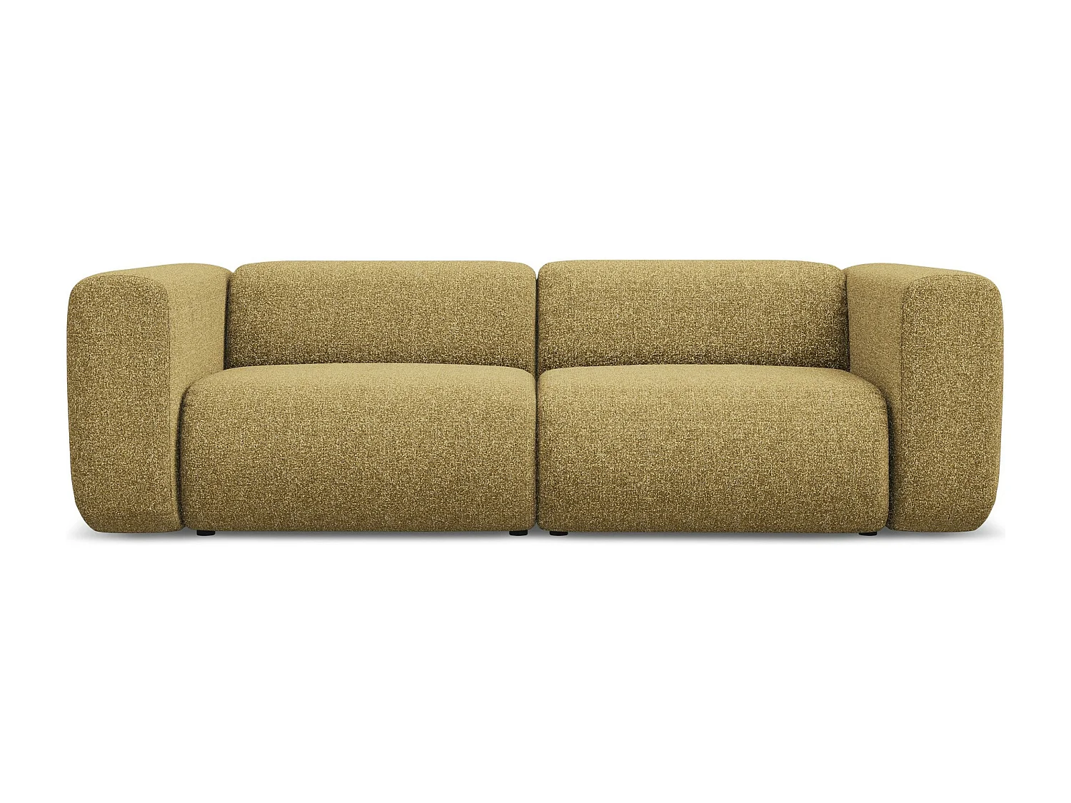 Canapé modulable 3 places en tissu texturé - moutarde - EKAHI