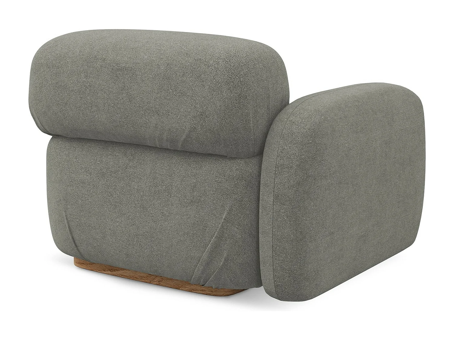 Bankmodule met armleuning links van grijsbeige bouclé - AILANI