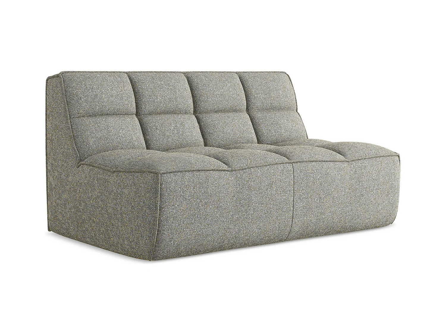 Tweezits modulaire bank van donkerbeige textuurstof - KALAI