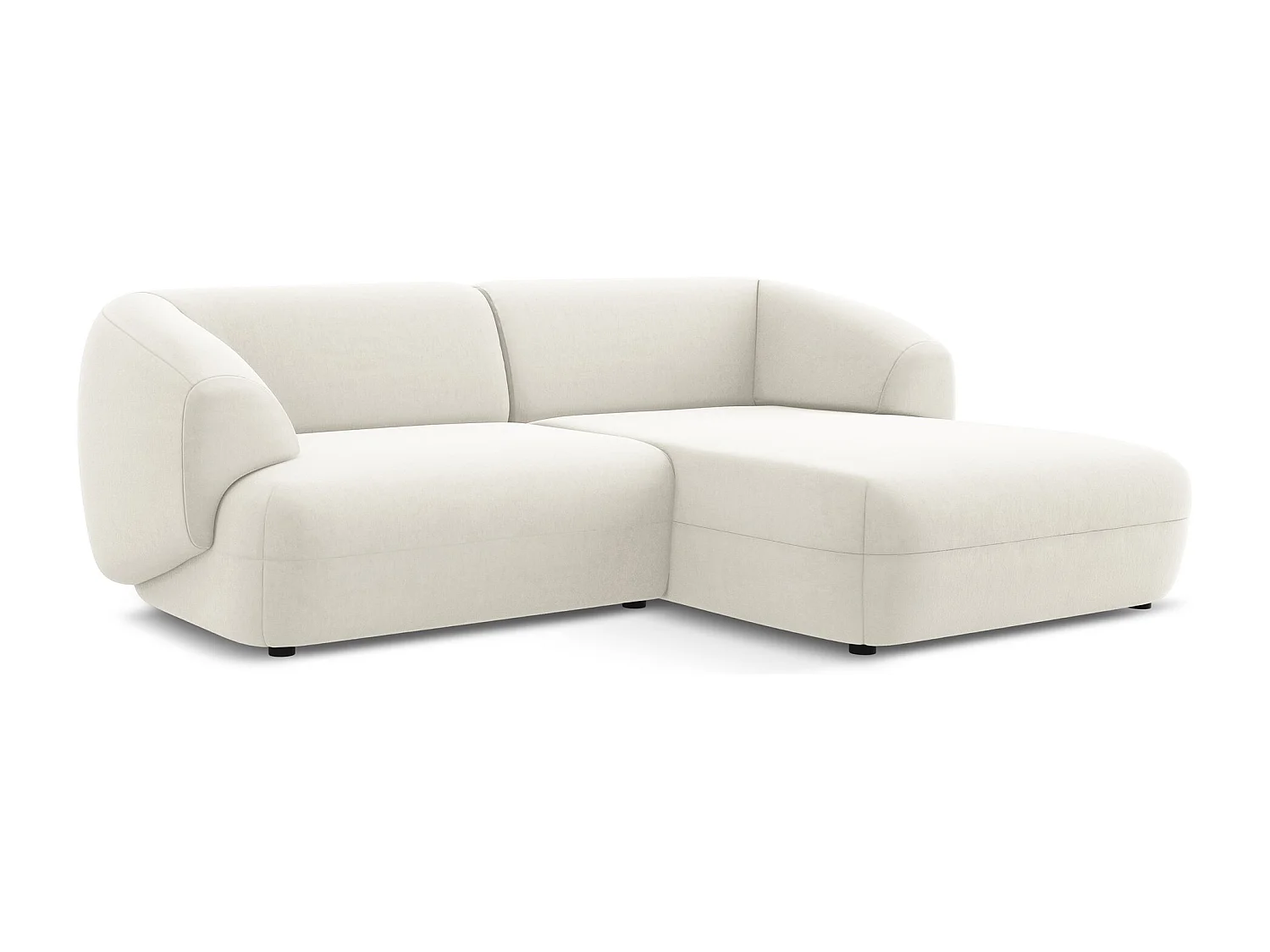 2,5-Sitzer Modulares Ecksofa - Ecke Rechts - Samt - Hell beige - MOANA