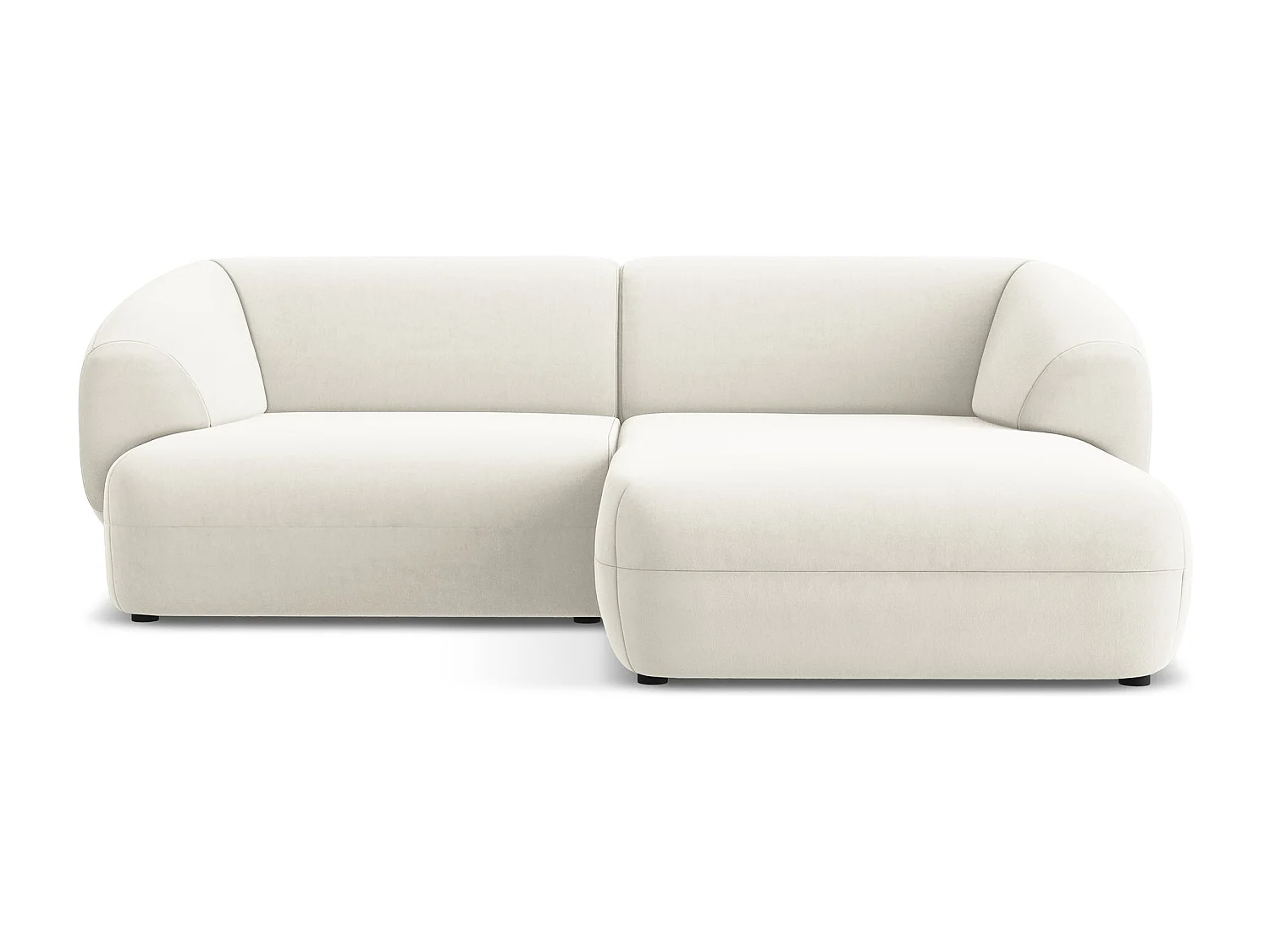 2,5-Sitzer Modulares Ecksofa - Ecke Rechts - Samt - Hell beige - MOANA