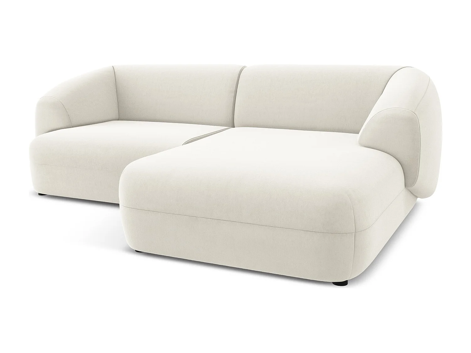 2,5-Sitzer Modulares Ecksofa - Ecke Rechts - Samt - Hell beige - MOANA