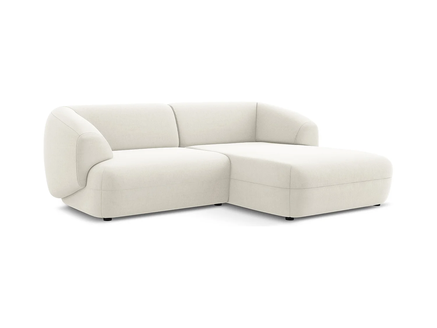 2,5-Sitzer Modulares Ecksofa - Ecke Rechts - Samt - Hell beige - MOANA