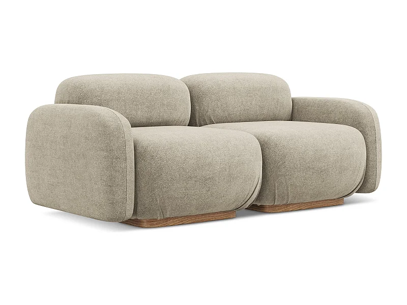 Driezits modulaire bank van beige bouclé - AILANI