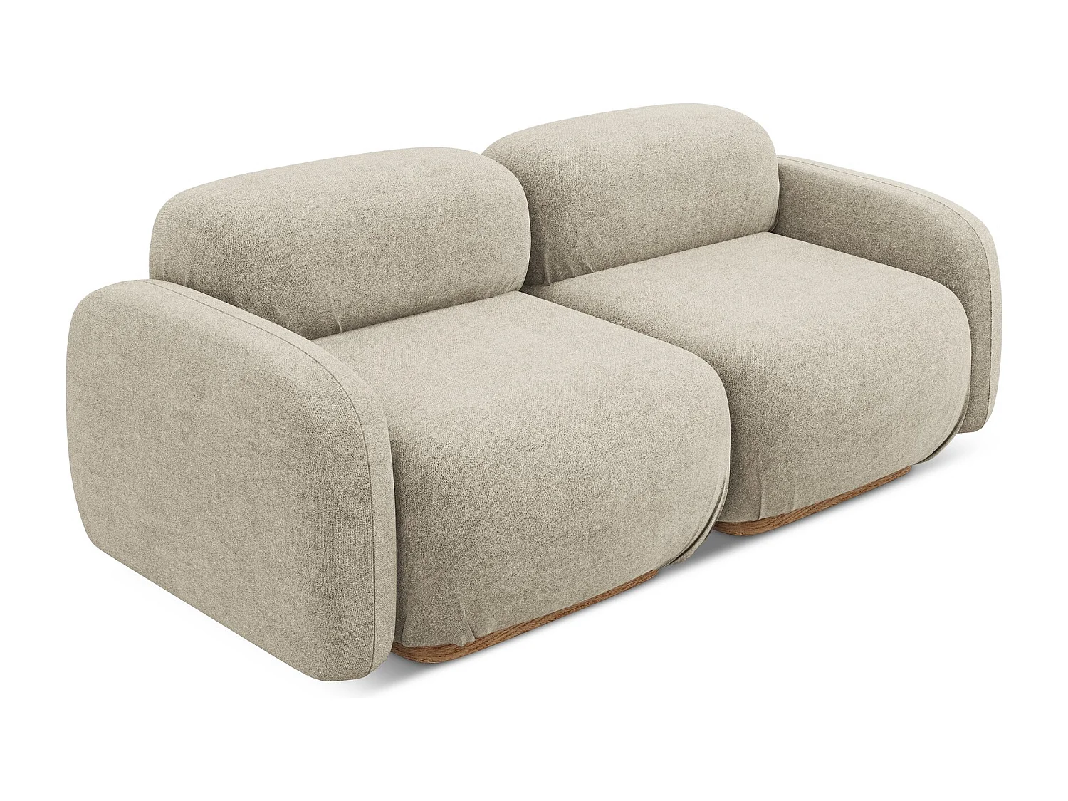 Modulares 3-Sitzer Sofa - - Bouclé - Beige - AILANI