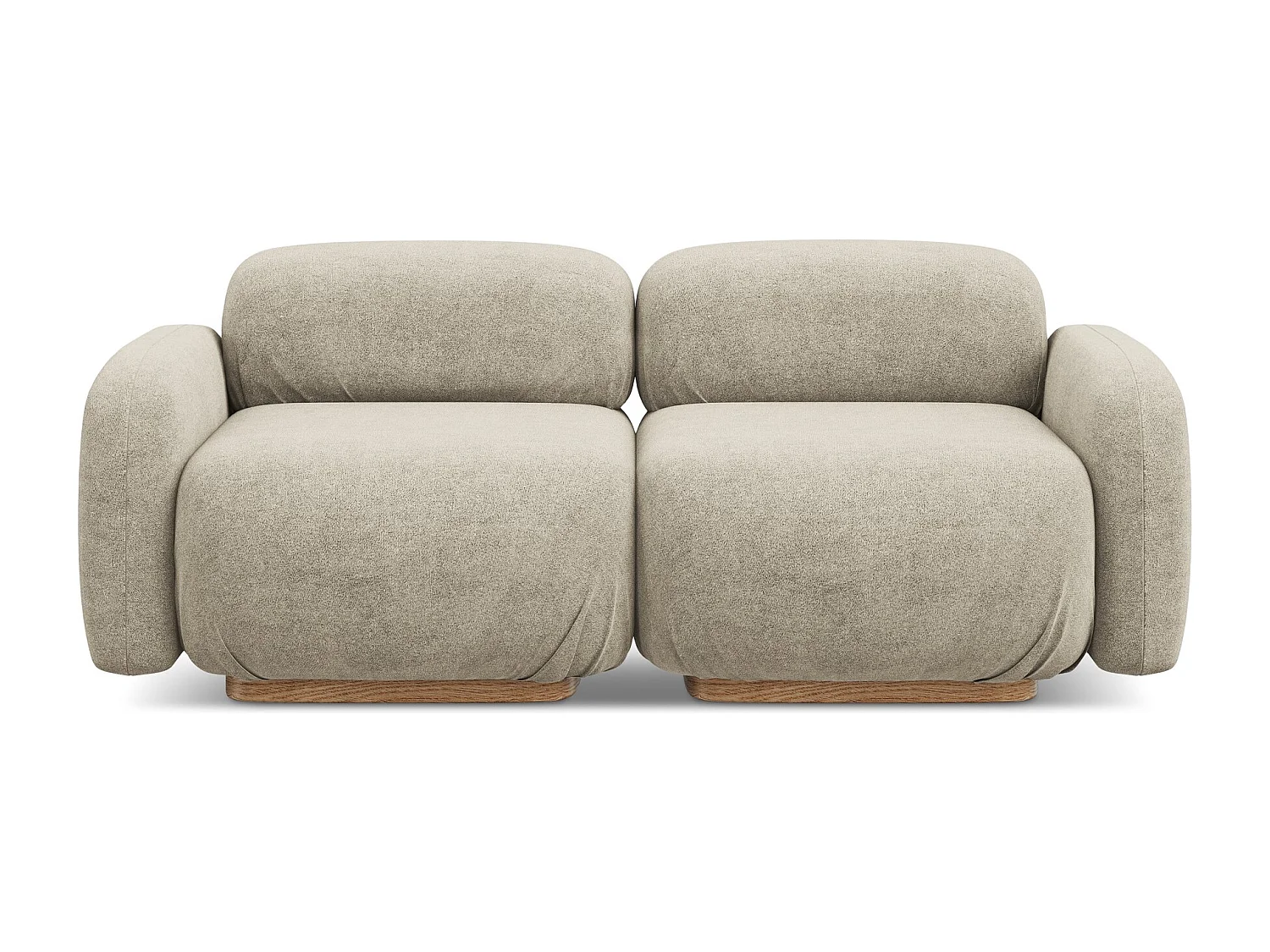 Driezits modulaire bank van beige bouclé - AILANI