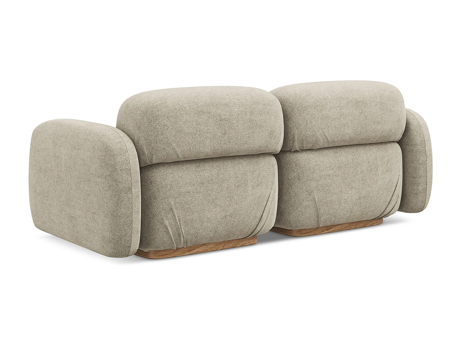 Driezits modulaire bank van beige bouclé - AILANI