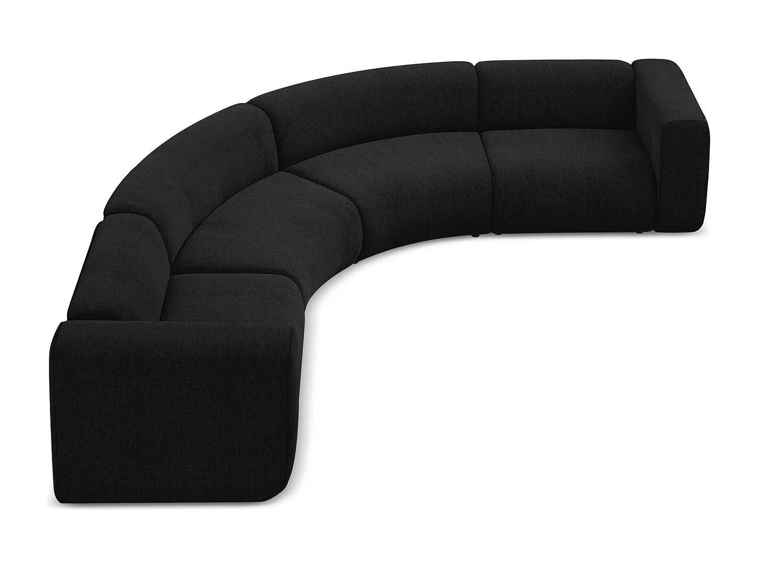 Canapé d'angle modulable en tissu chenille - noir - EKAHI