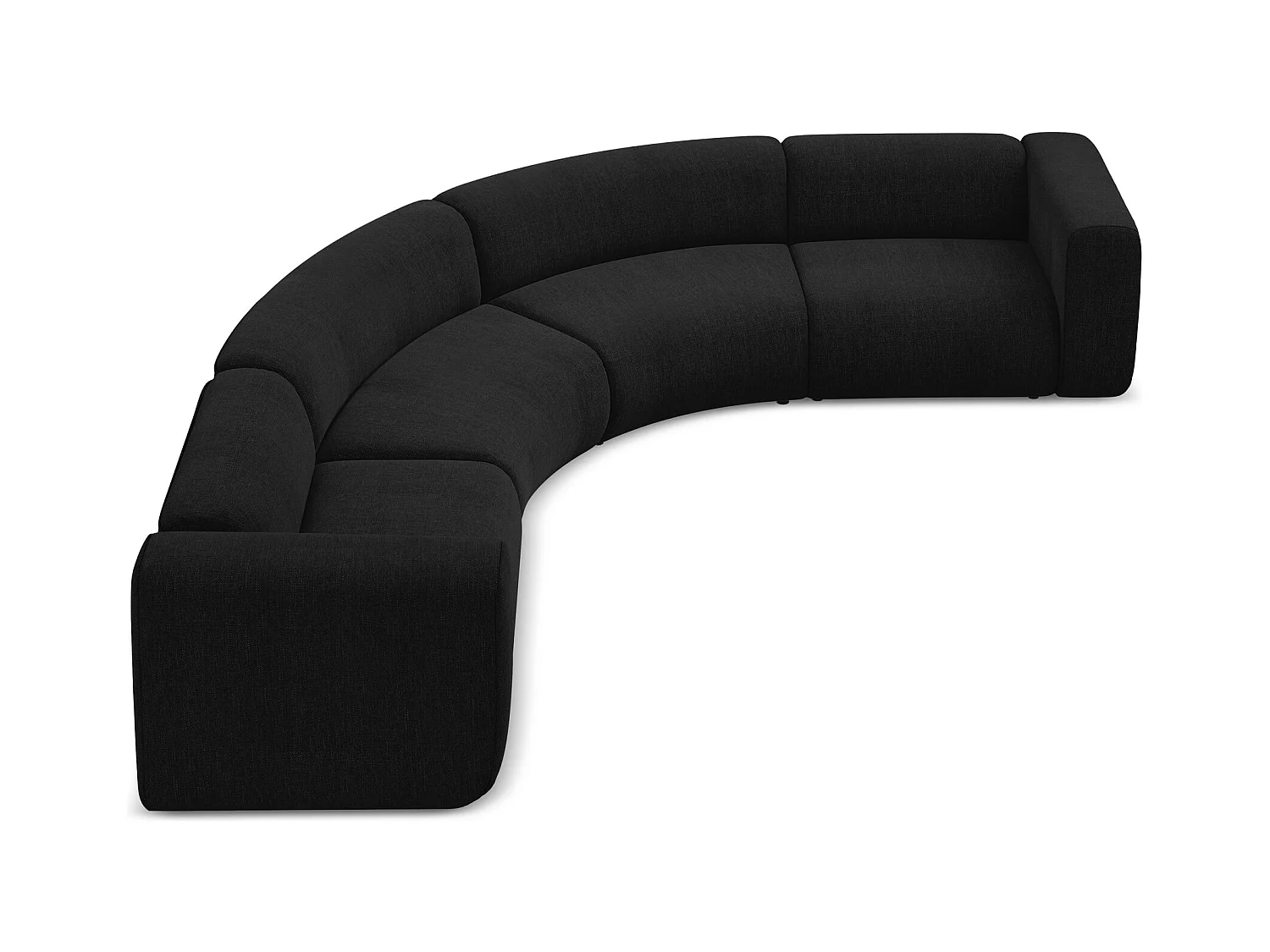 Narożnik uniwersalny - z tkaniny szenilowej - czarny - EKAHI