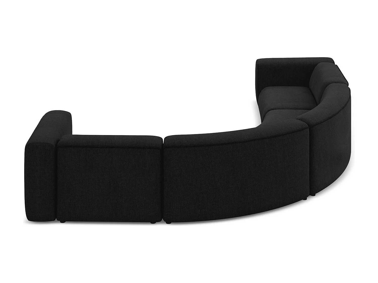 Canapé d'angle modulable en tissu chenille - noir - EKAHI