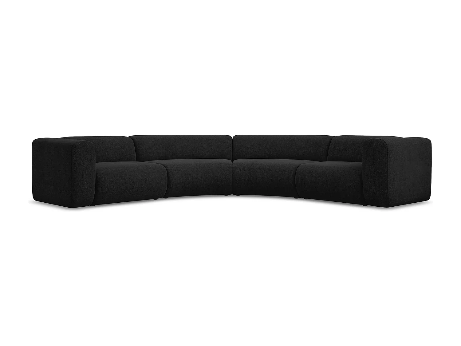 Canapé d'angle modulable en tissu chenille - noir - EKAHI