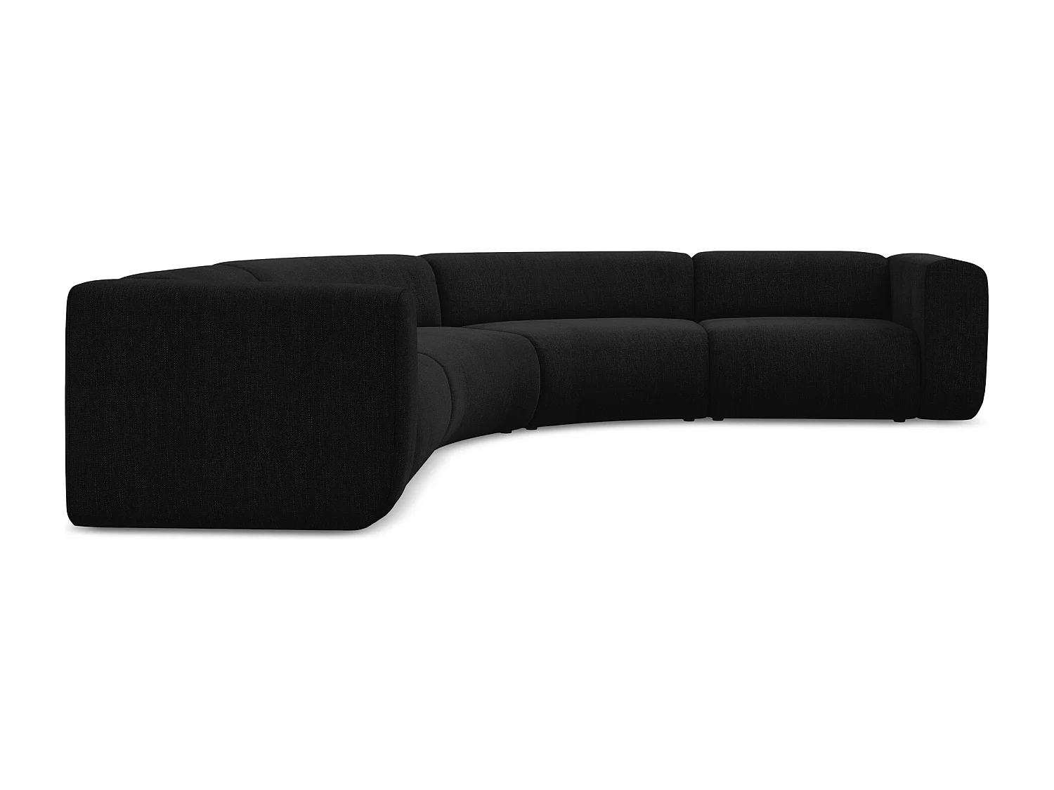 Canapé d'angle modulable en tissu chenille - noir - EKAHI