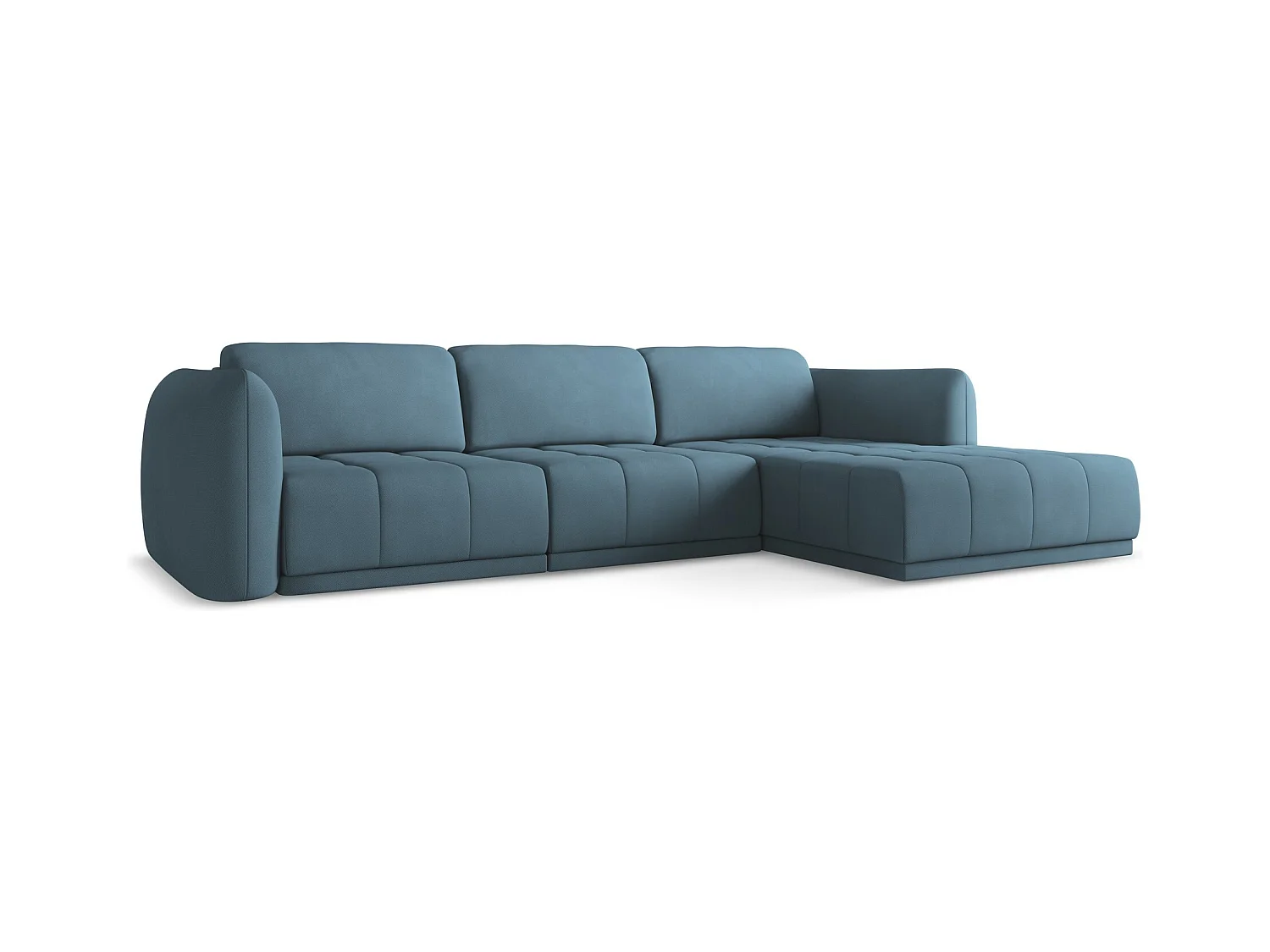 Ecksofa - Ecke Rechts - Chenille - Jeans - HOKU