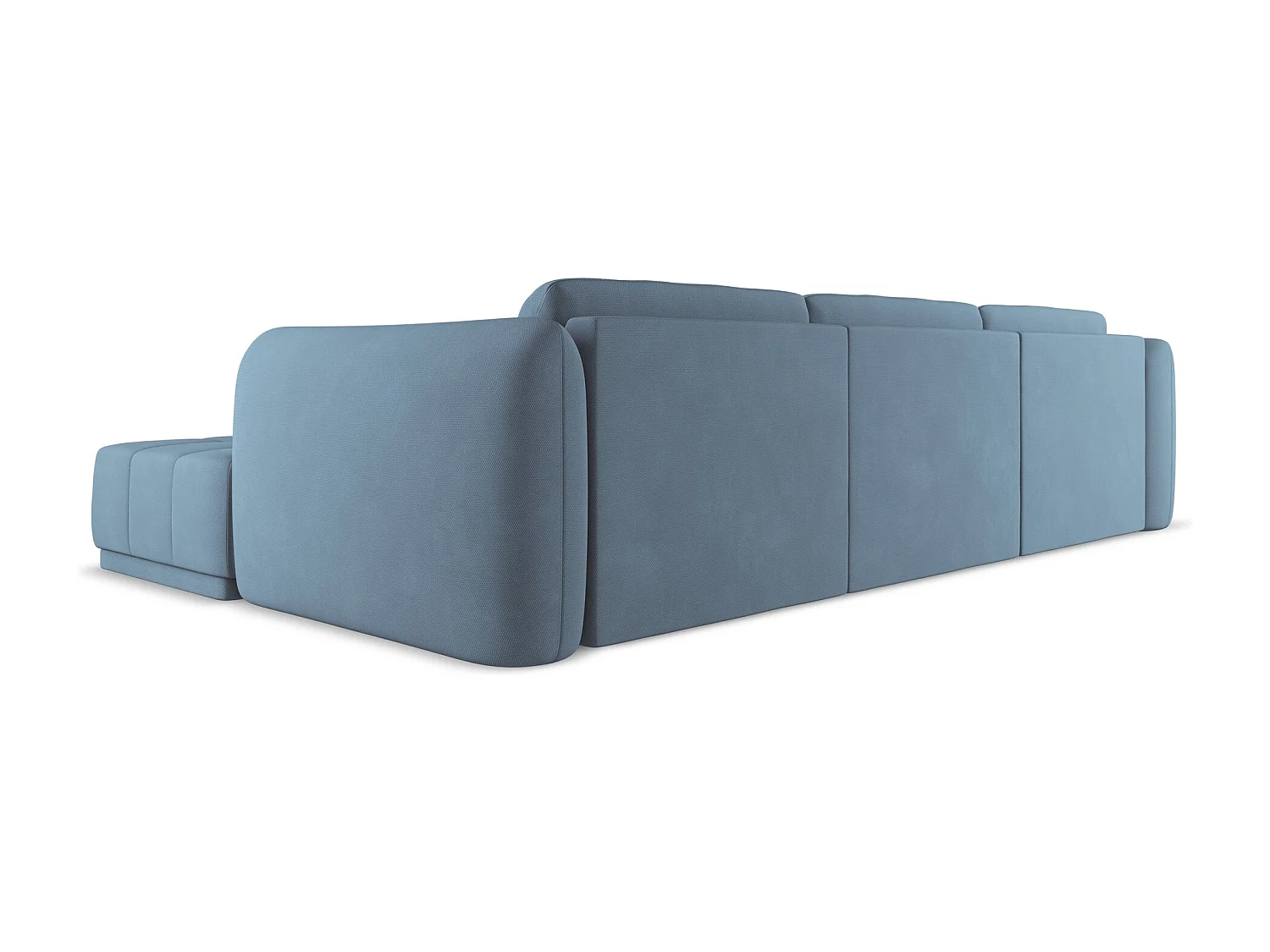 Canapé d'angle droit en tissu chenille - jeans - HOKU