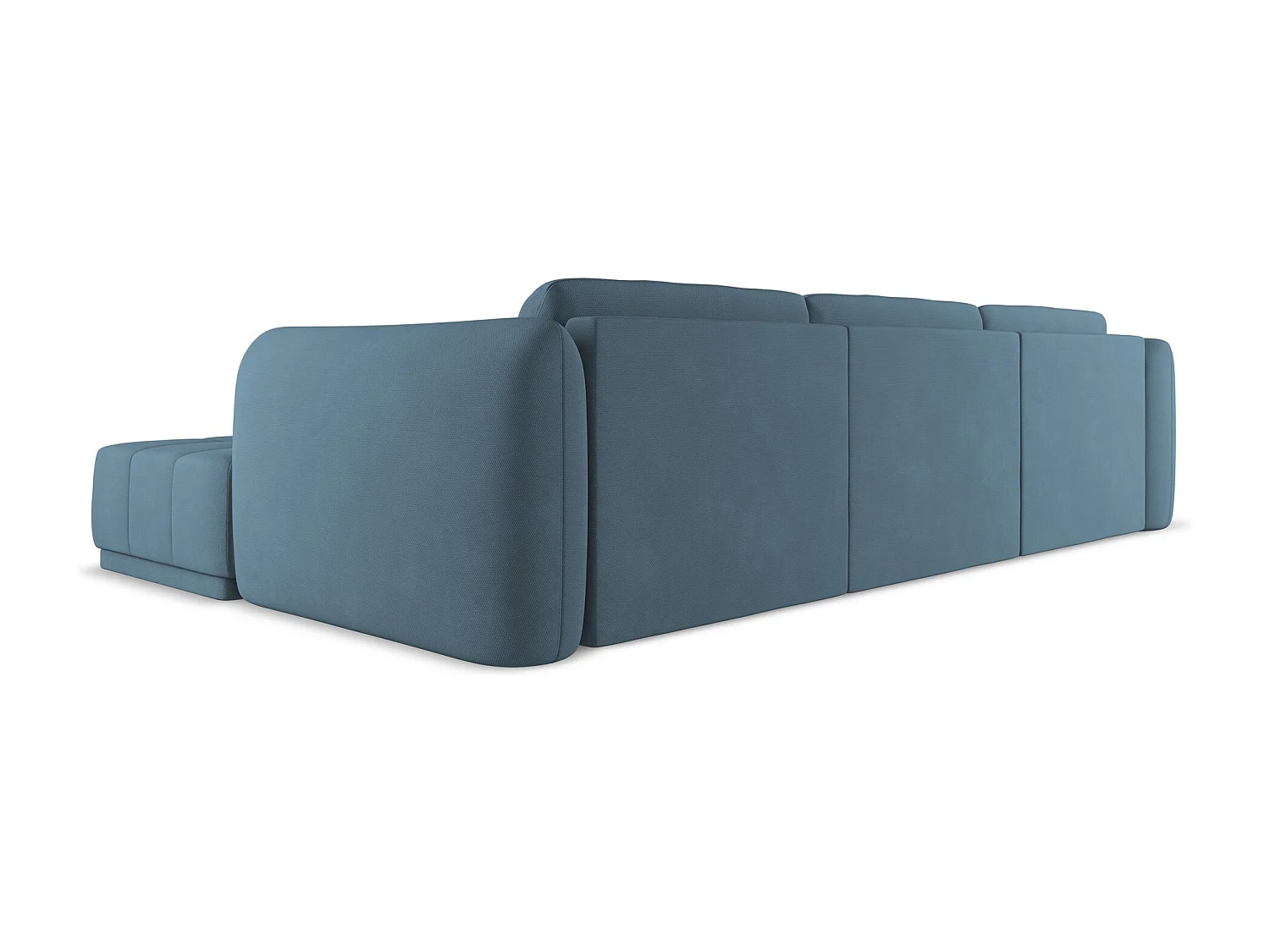 Canapé d'angle droit en tissu chenille - jeans - HOKU